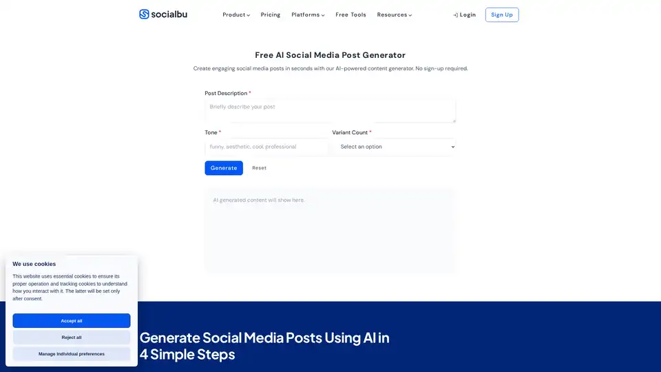 SocialBu AI Social Media Post Generator