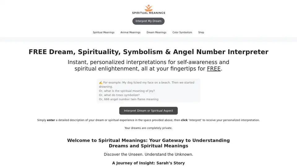 FREE Dream, Spirituality & Symbolism Interpreter