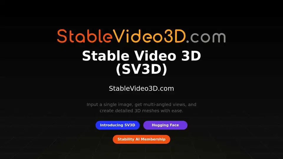 Stable Video 3D (SV3D)