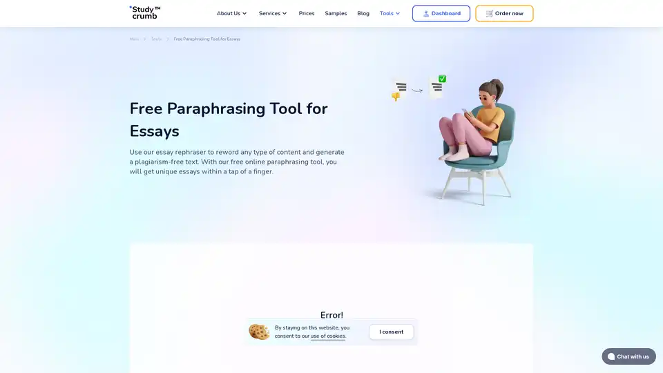 StudyCrumb Paraphrasing Tool