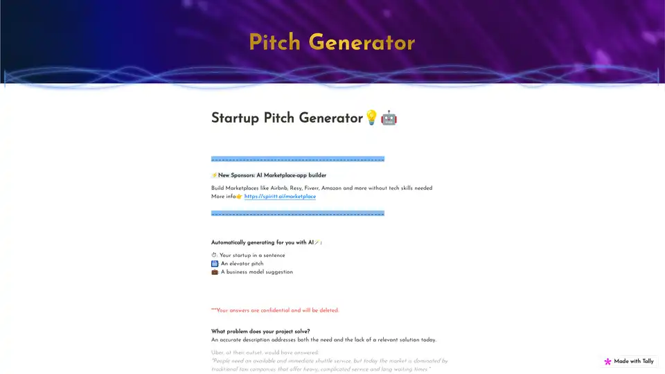 Startup Pitch Generator