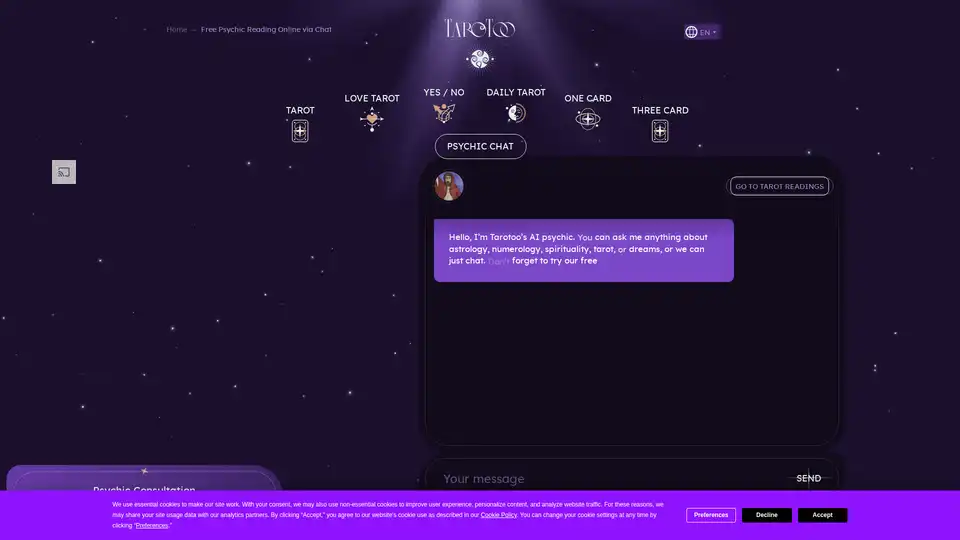 Tarotoo AI Psychic Chat