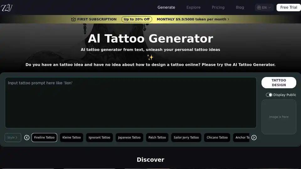 Free AI Tattoo Generator
