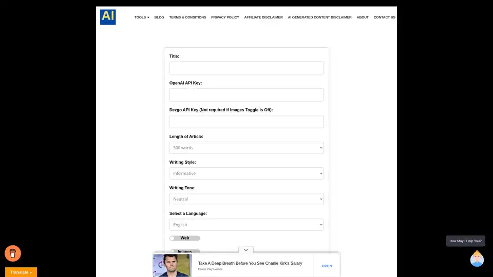 AI Content Generator With Images