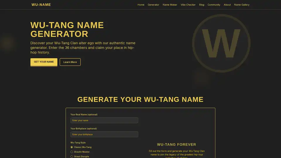 Wu-Tang Name Generator