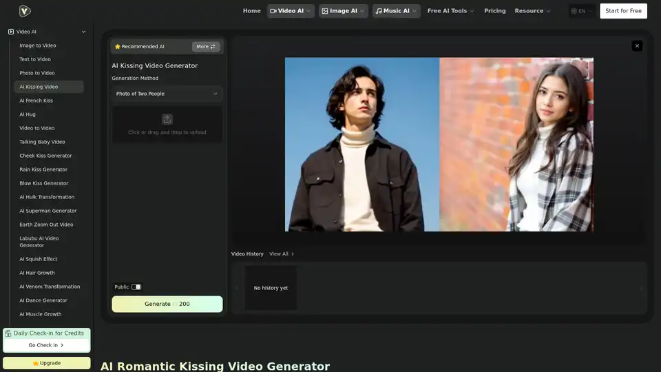 AI Kissing Video Generator