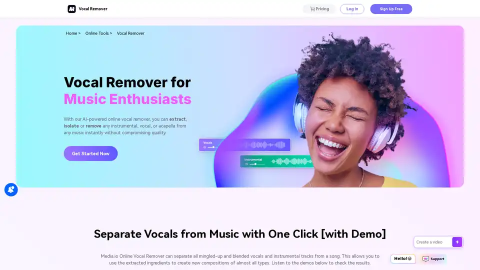 Media.io Online Vocal Remover