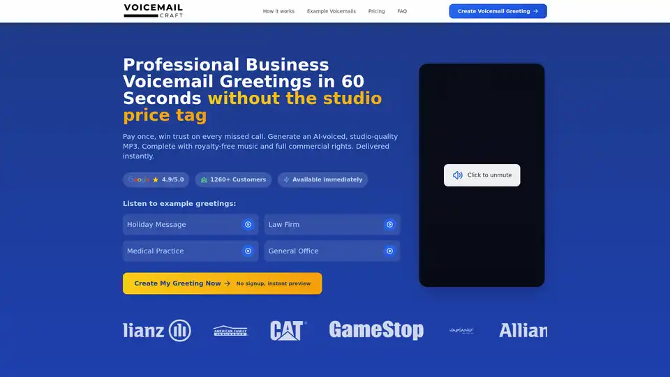 Voicemail Greeting Generator