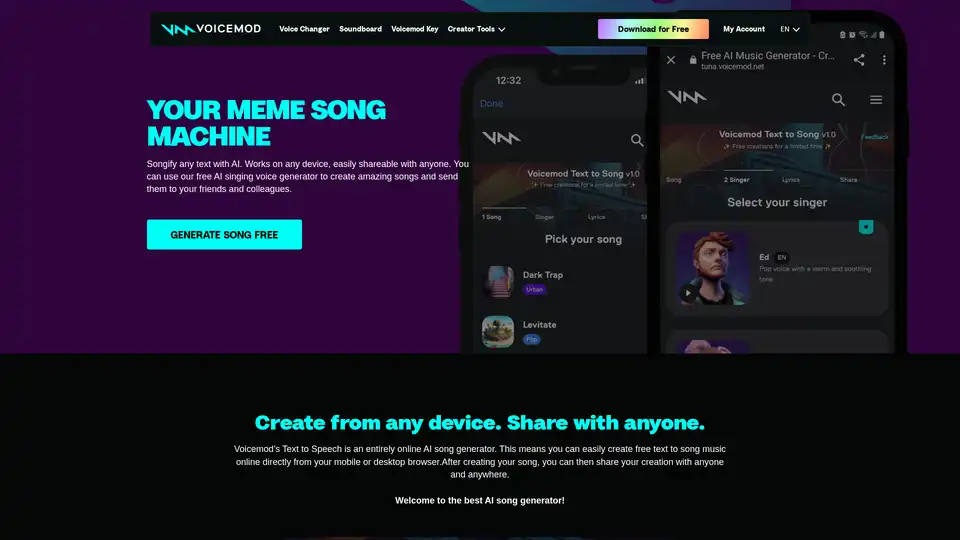 Text to Song by Voicemod
