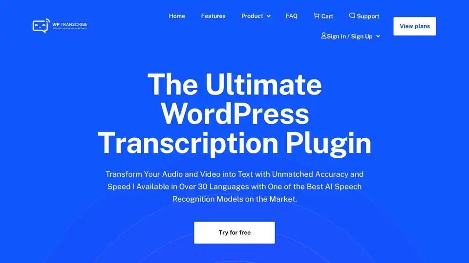 WordPress Transcribe AI