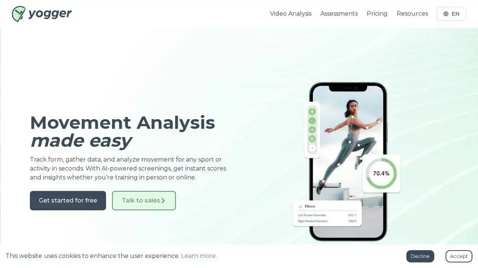 Yogger Video Analysis and AI Movement Assessments