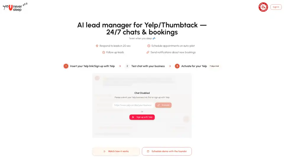 Yelp AI chat manager