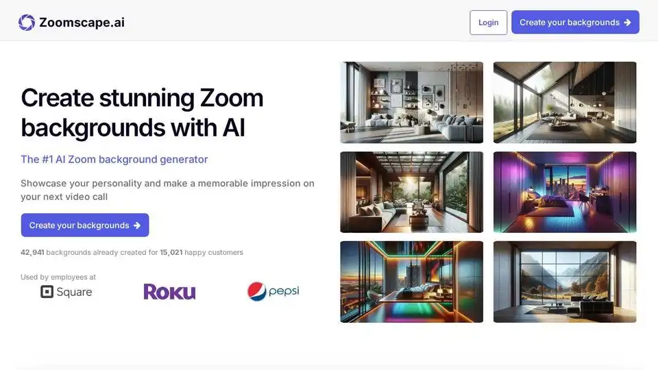 Zoomscape.ai: Create stunning AI-generated Zoom backgrounds to showcase your personality and stand out in virtual meetings.