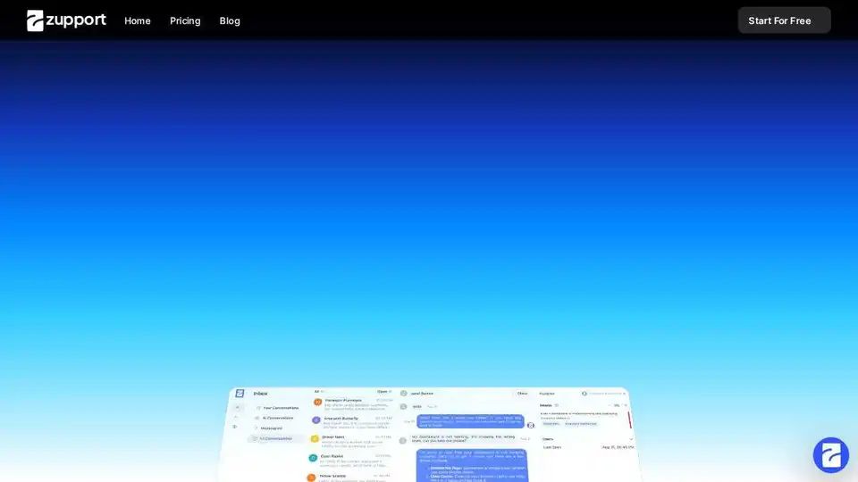 Zupport: AI 고객 지원. 영원히 무료. 무제한 좌석. AI로 구동되는 더 스마트하고 빠르고 저렴한 지원.